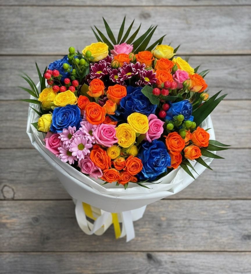 Букет цветов из: Розы и Хризантемы в Большое Мурашкино