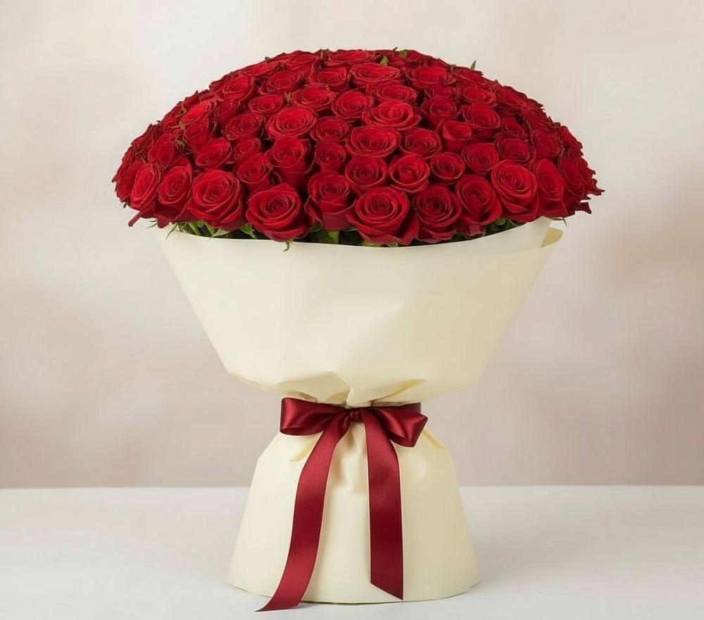 Букет 101 Красная роза Милано в Большое Мурашкино