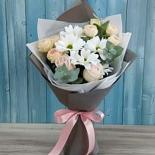 Букет цветов из:  Хризантемы и Розы в Большое Мурашкино