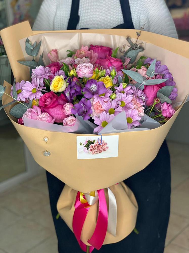 Букет цветов из: Хризантемы, Гвоздики и Альстромерии в Большое Мурашкино