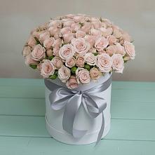 Цветочная композиция из Розы в шляпной коробке в Большое Мурашкино