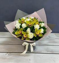 Букет цветов из:  Орхидеи и Розы в Большое Мурашкино