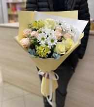 Букет цветов из:  Альстромерии, Розы и Хризантемы в Большое Мурашкино