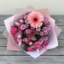 Букет цветов из:  Розы, Герберы и Хризантемы #REPLACE_PRED# Большое Мурашкино