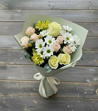 Букет цветов из:  Альстромерии, Розы и Хризантемы в Большое Мурашкино
