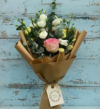 Букет цветов из:  Розы и Лизиантусы в Большое Мурашкино